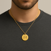 Men’s Hammered Initial Pendant Necklace